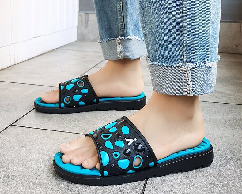Funky Men's Beach Sandals – Breathable PU Leather, Rubber Sole - Funky Slippers