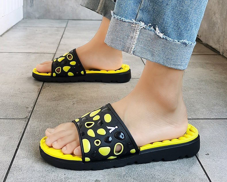 Funky Men's Beach Sandals – Breathable PU Leather, Rubber Sole - Funky Slippers
