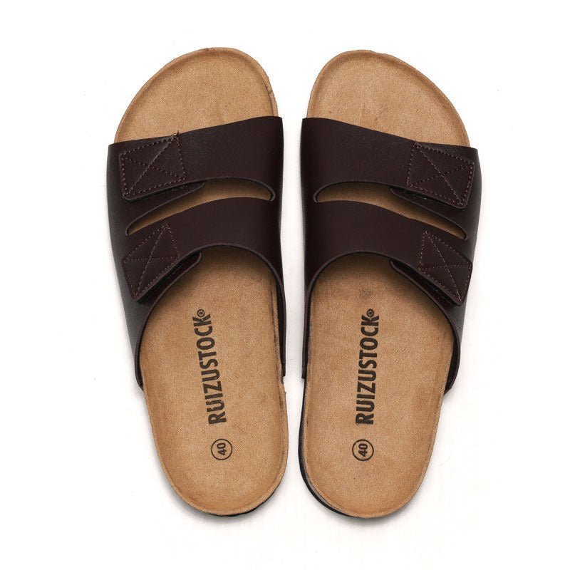 Men’s Cork Slippers with Velcro - Funky Slippers