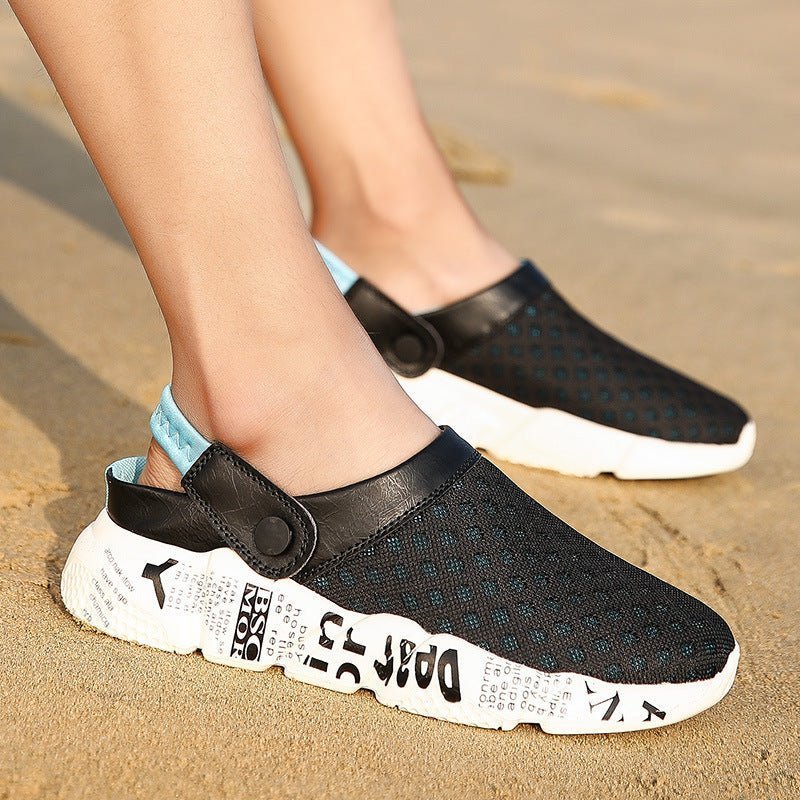 Men's Summer Beach Shoes Half Slippers Flip - flops Hole Shoes - Funky Slippers