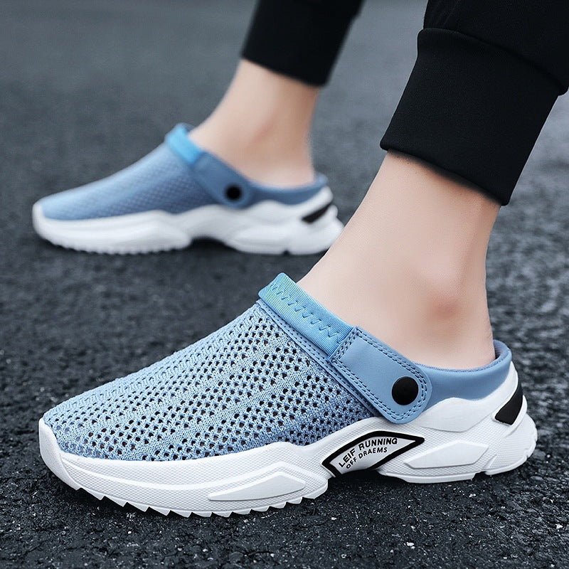 Men's Summer Beach Shoes Half Slippers Flip - flops Hole Shoes - Funky Slippers