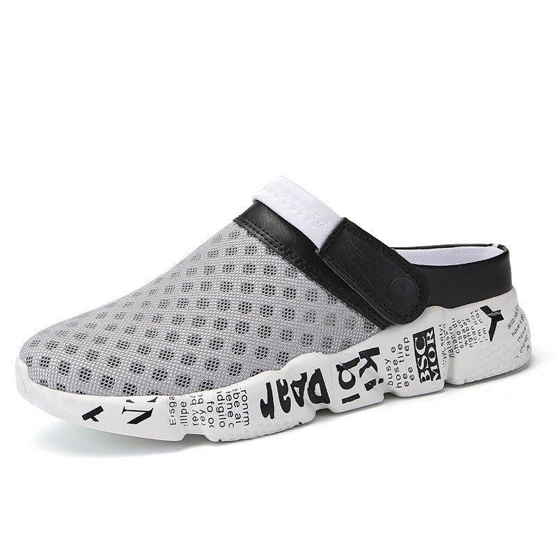 Men's Summer Beach Shoes Half Slippers Flip - flops Hole Shoes - Funky Slippers