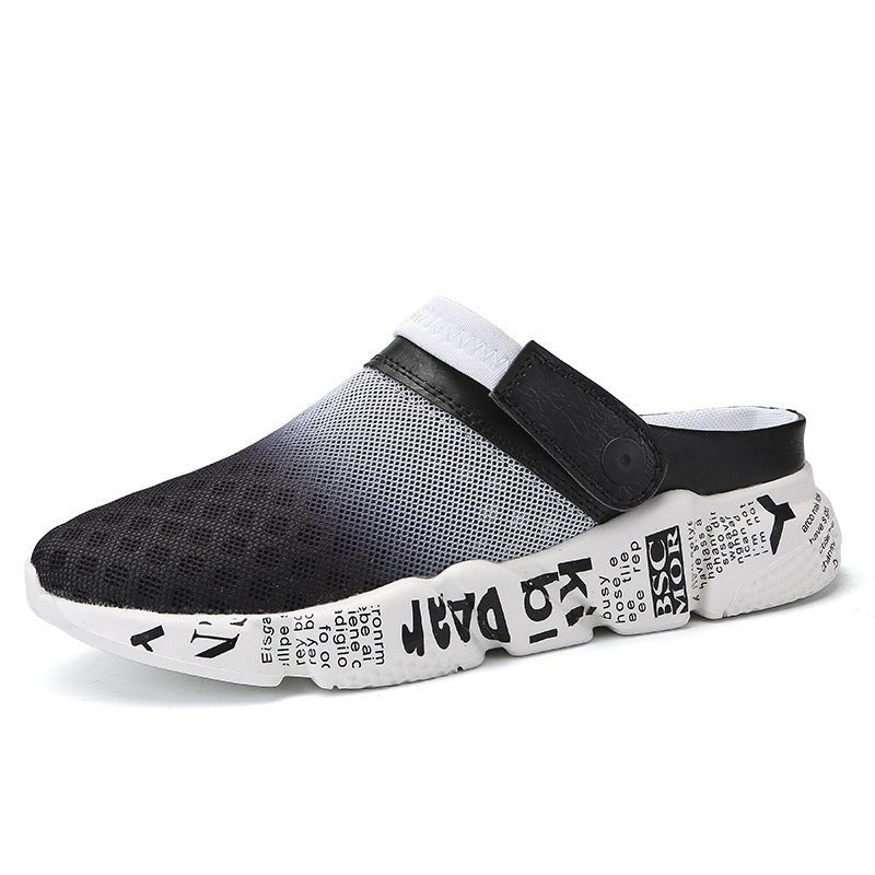 Men's Summer Beach Shoes Half Slippers Flip - flops Hole Shoes - Funky Slippers