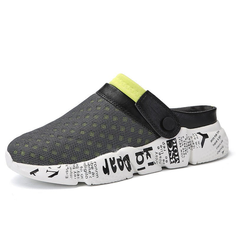 Men's Summer Beach Shoes Half Slippers Flip - flops Hole Shoes - Funky Slippers
