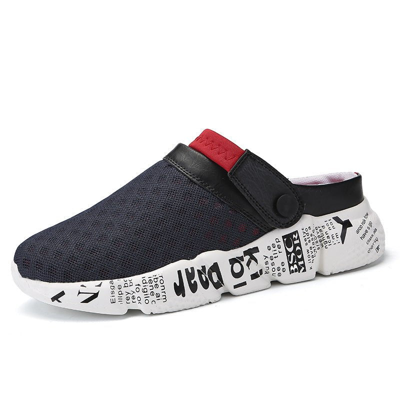 Men's Summer Beach Shoes Half Slippers Flip - flops Hole Shoes - Funky Slippers