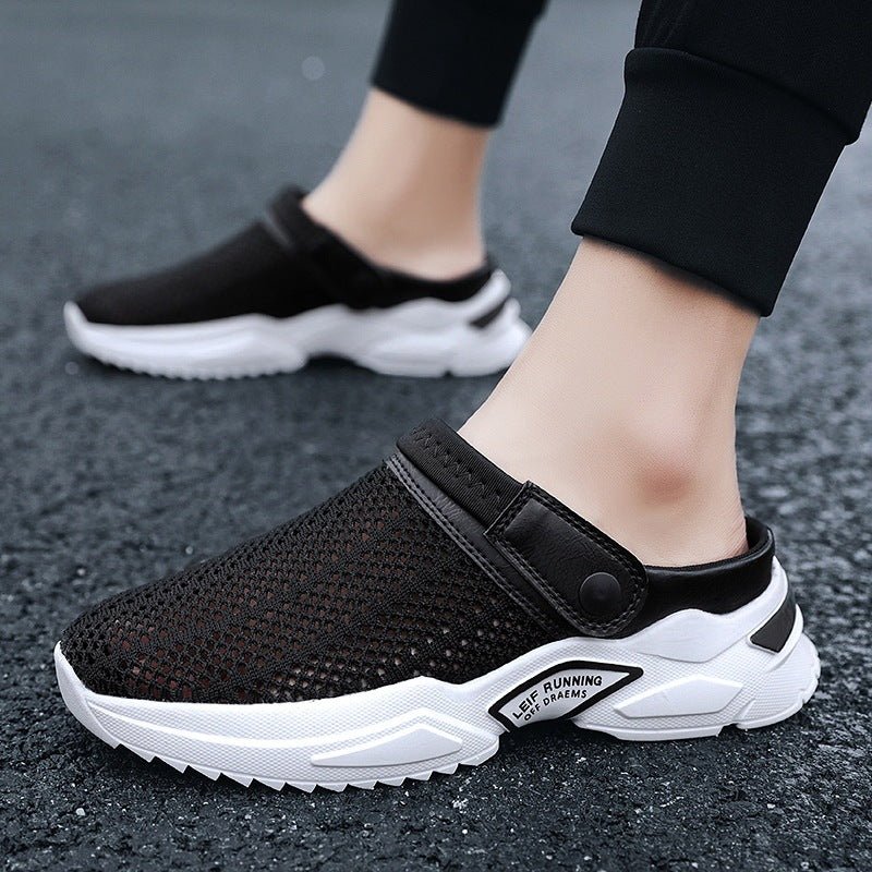 Men's Summer Beach Shoes Half Slippers Flip - flops Hole Shoes - Funky Slippers