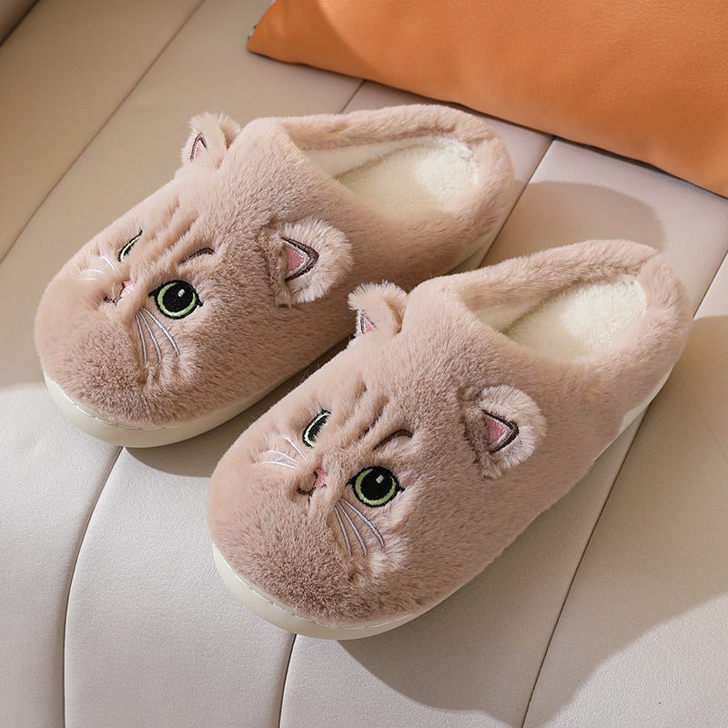 Plush Cat Slippers For Men And Women - Funky Slippers