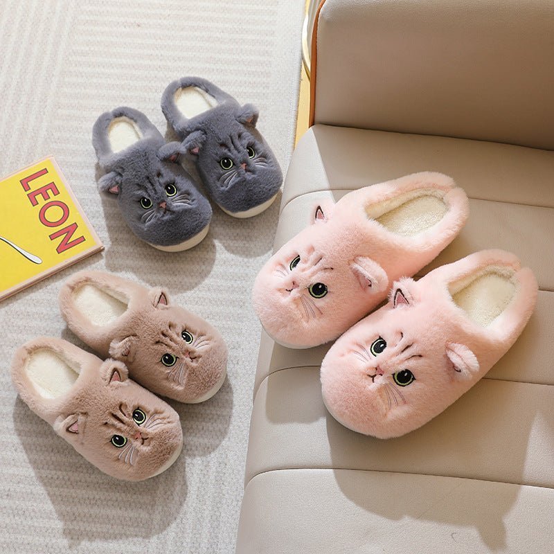 Plush Cat Slippers For Men And Women - Funky Slippers