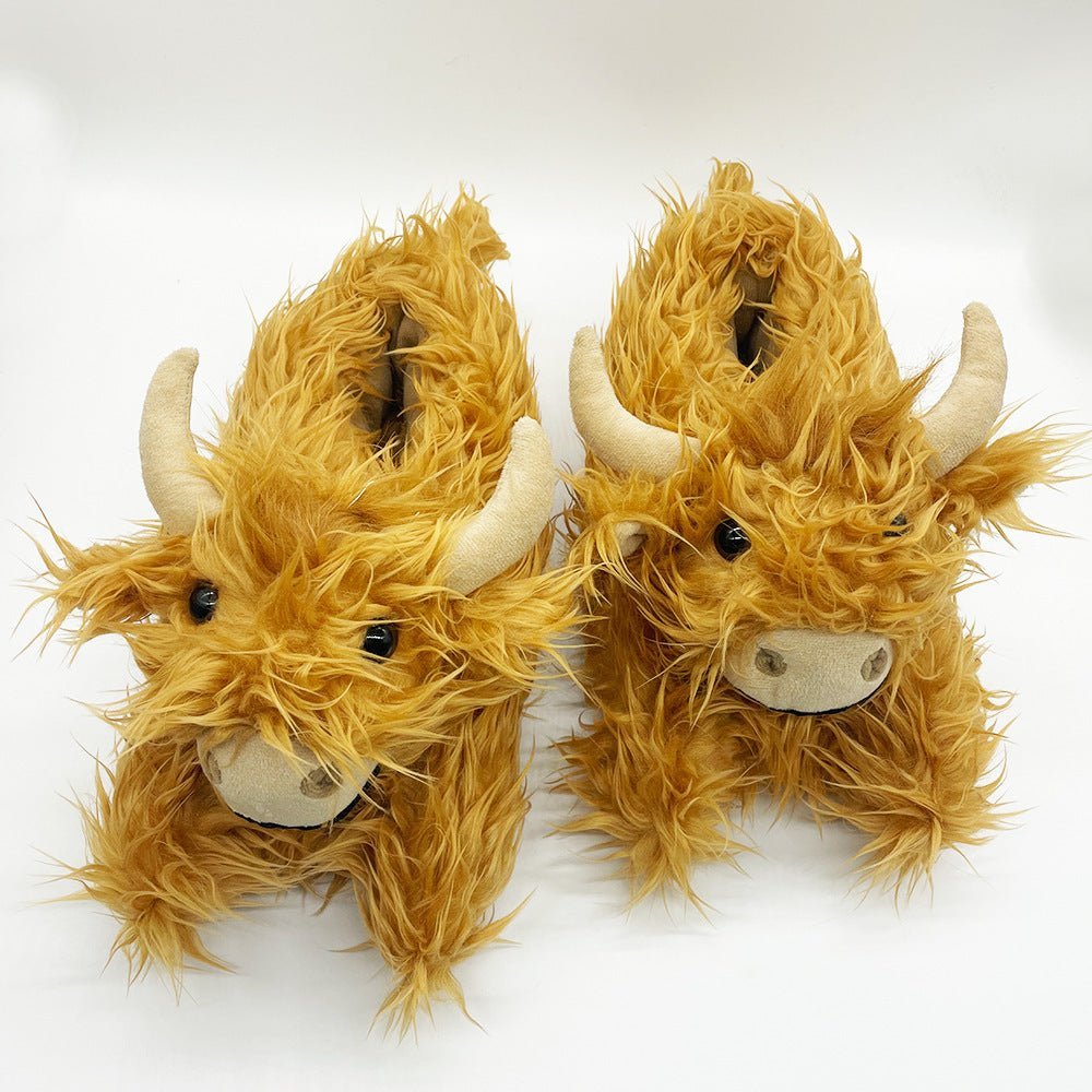 Scottish Yak Slippers Unisex β Warm Sheepskin & Fur Plush - Funky Slippers