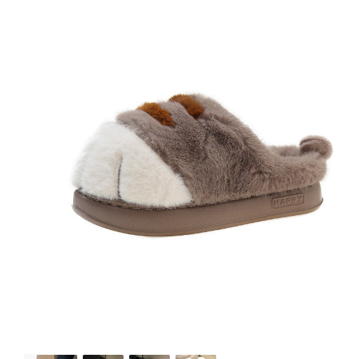 Plush Cat Paw Slippers