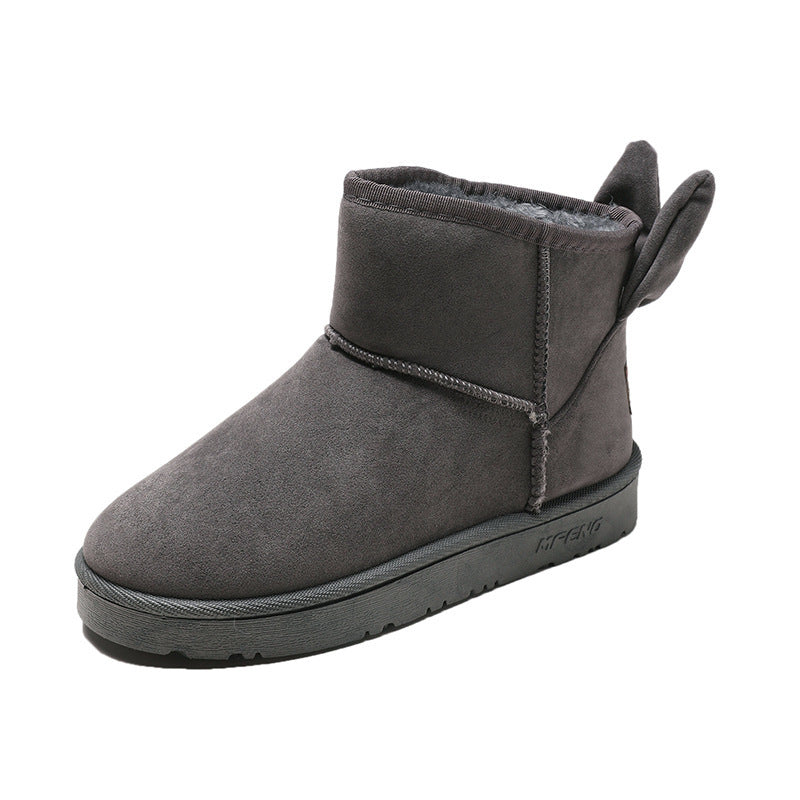 Gray rabbit boot on a white background