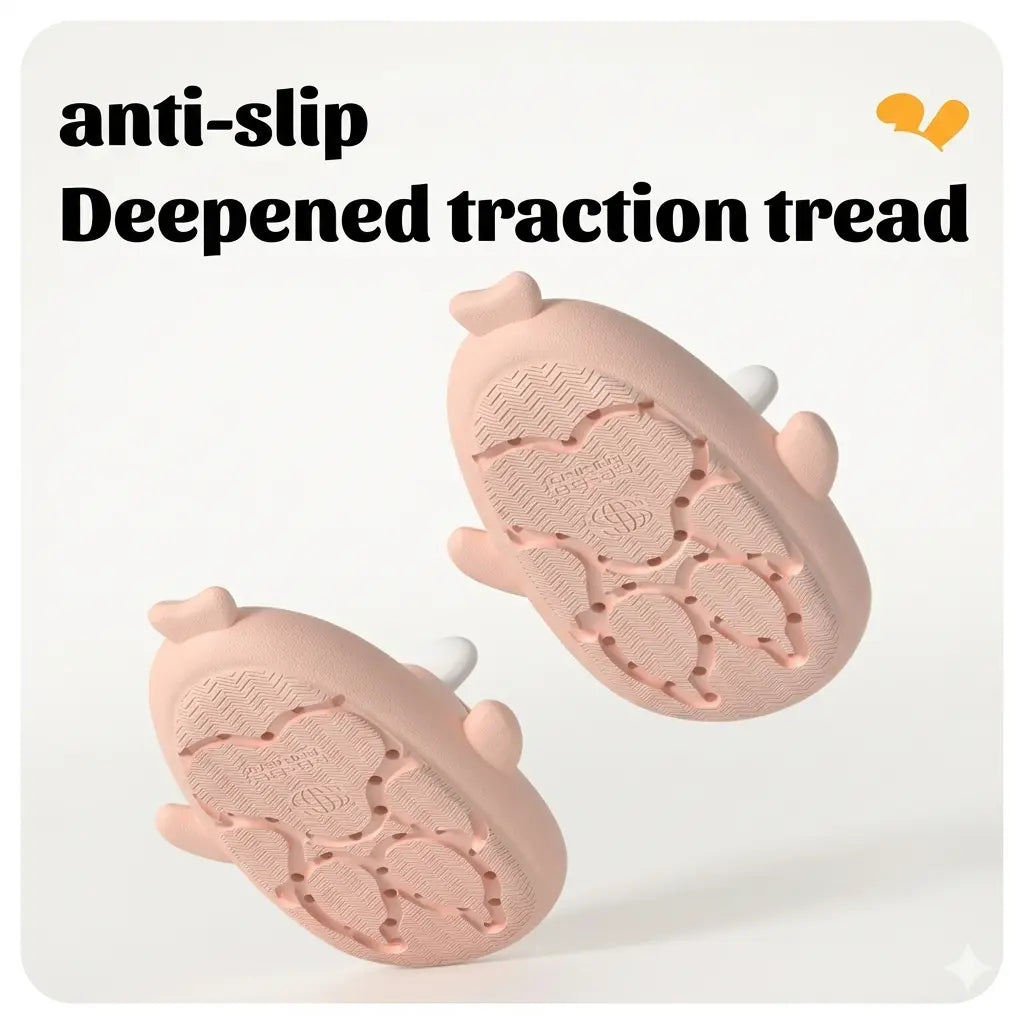 Pink dog shoes with deepened traction tread on a white background
