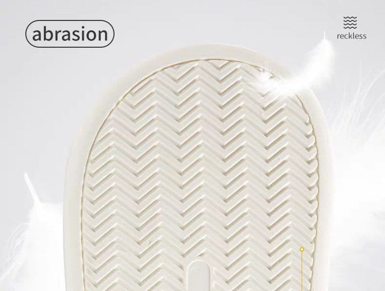 Close-up of a textured white sole with 'abrasion' text on a light gray background