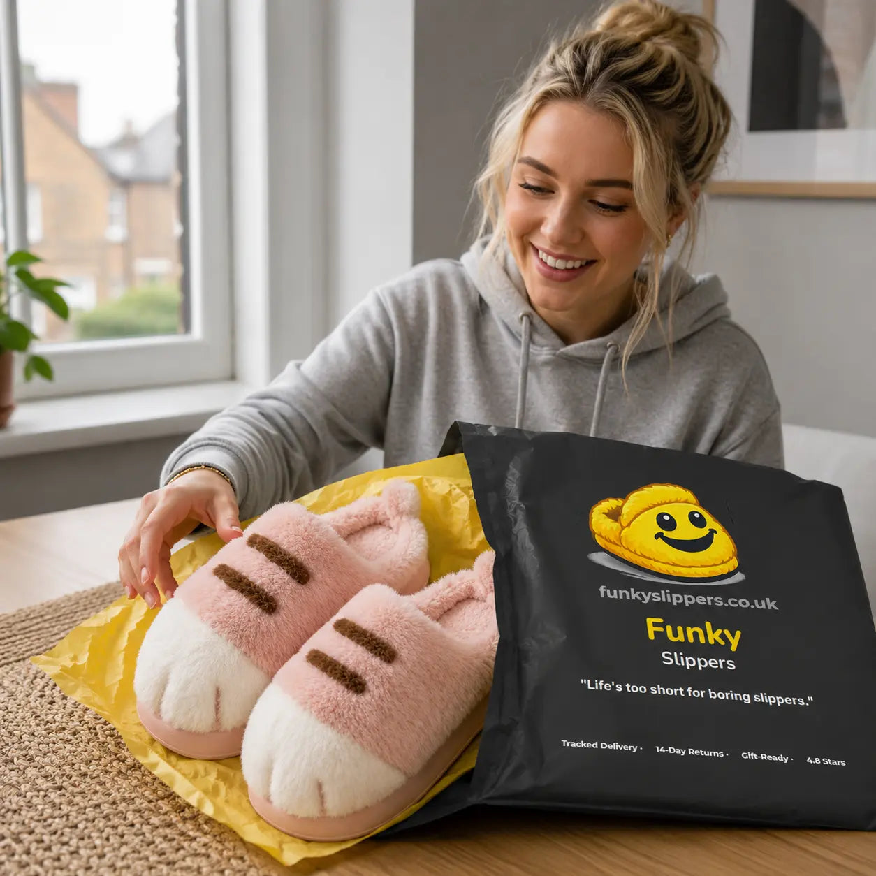 Plush Cat Paw Slippers