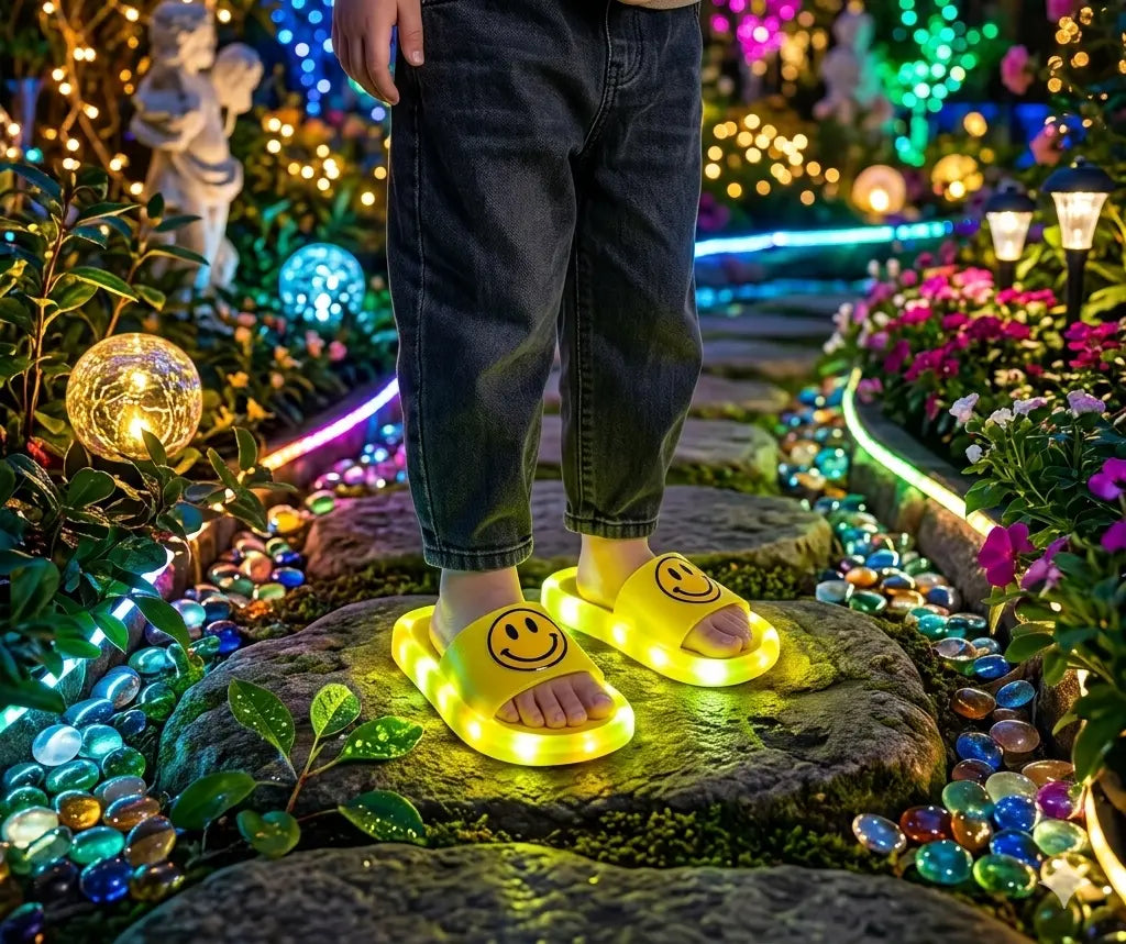 Kids' Glow-in-the-Dark Slippers | Boys & Girls Light-Up Indoor House Slippers