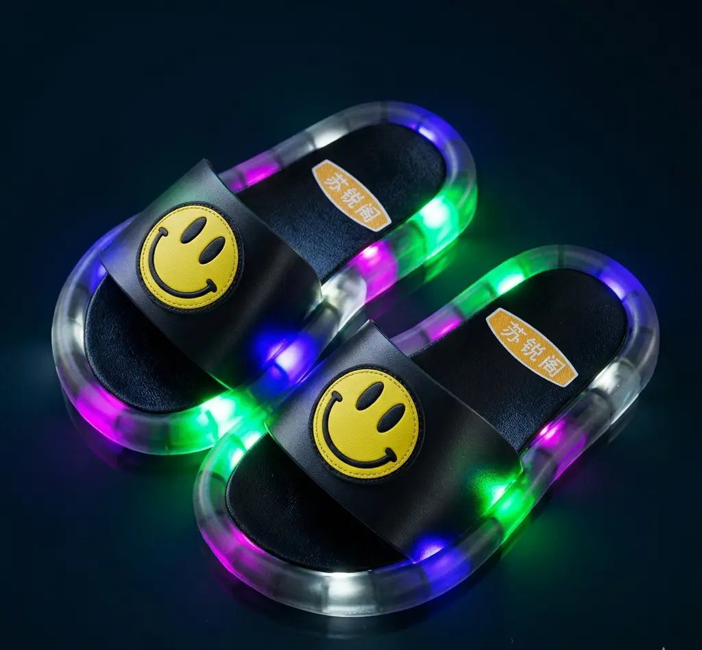 Kids' Glow-in-the-Dark Slippers | Boys & Girls Light-Up Indoor House Slippers