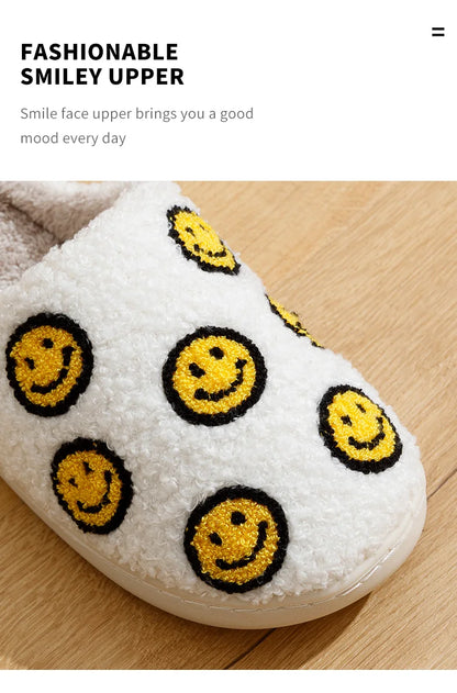 Smile Face Slippers Unisex– Fluffy Cozy Winter House Shoes