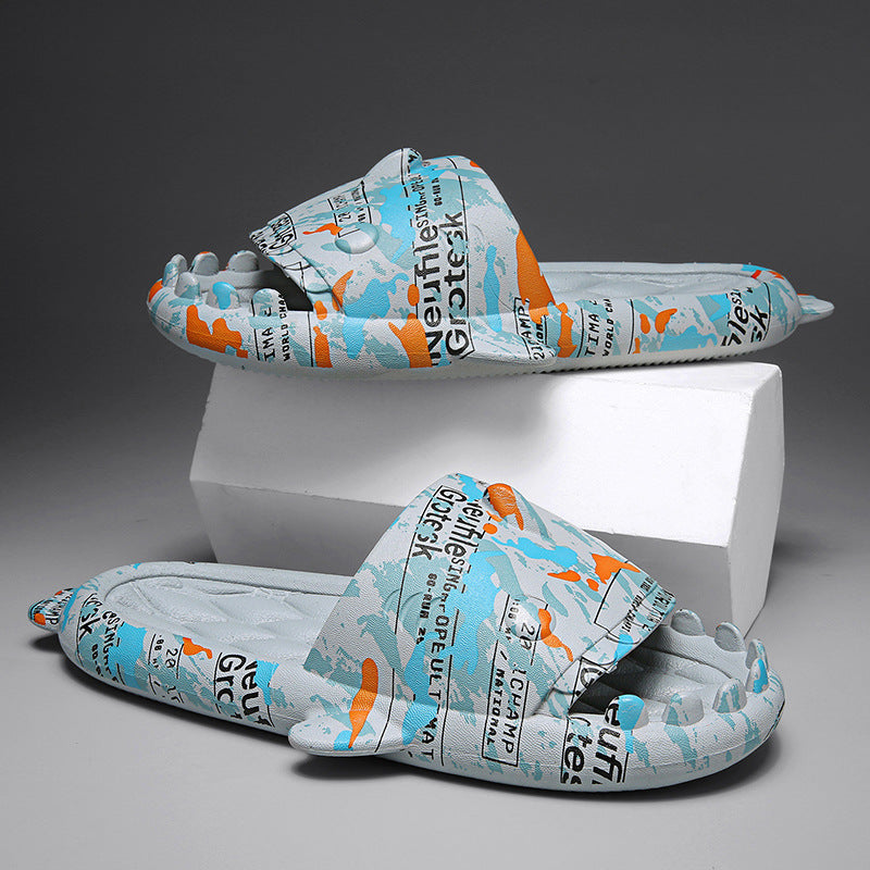Grey Shark Slippers