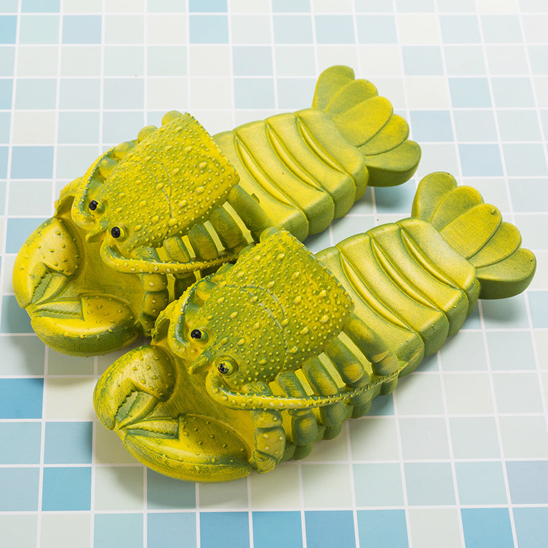 lobster slippers in green