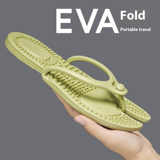 Foldable Travel Couple Flip Flops Plus Size - Funky Slippers