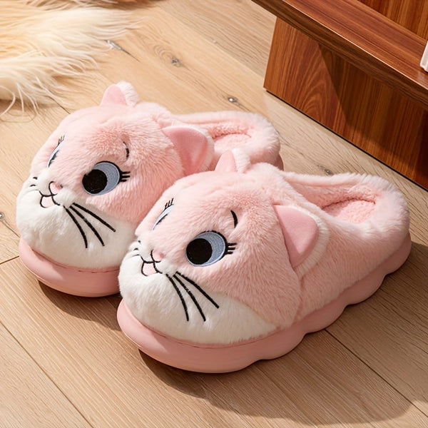 Cute Kitty Cat Fluffy Slippers – Cosy Non-Slip Slippers