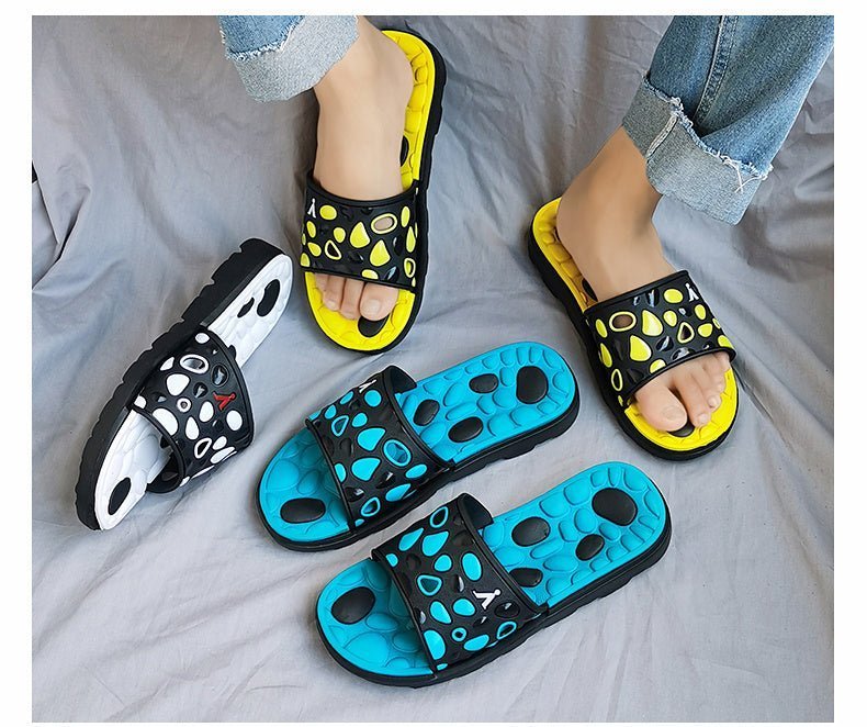 Funky Men's Beach Sandals – Breathable PU Leather, Rubber Sole - Funky Slippers