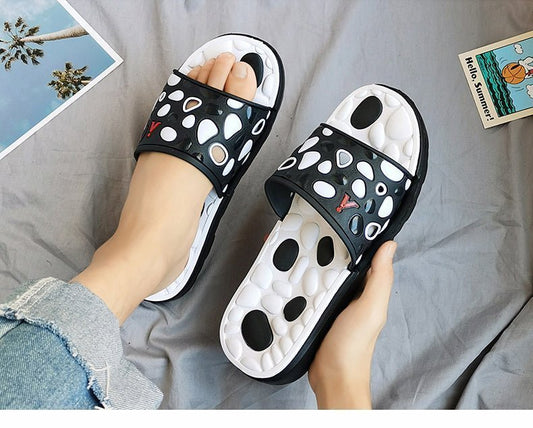 Funky Men's Beach Sandals – Breathable PU Leather, Rubber Sole - Funky Slippers