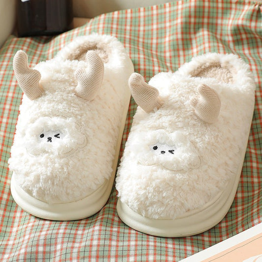 Home Warm Indoor Non - slip Dormitory Cloud Plush Slippers - Funky Slippers