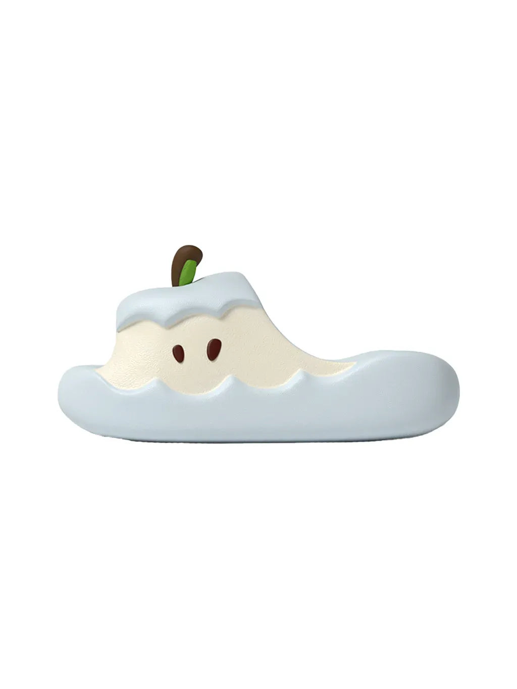 Lite Sky Blue color apple slipper on white background