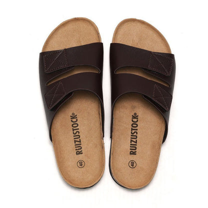 Men’s Cork Slippers with Velcro - Funky Slippers