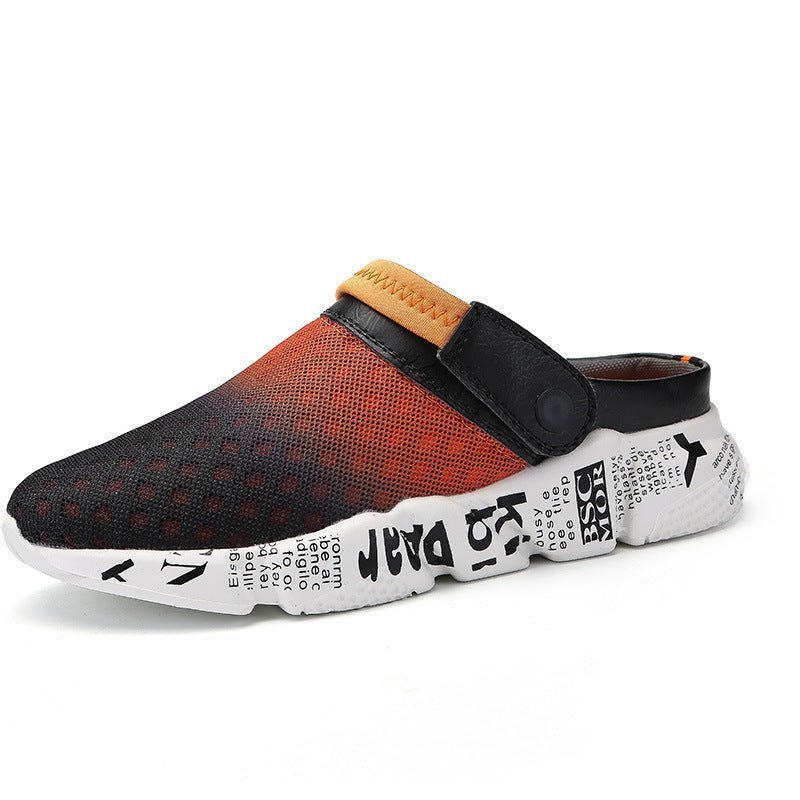 Men's Summer Beach Shoes Half Slippers Flip - flops Hole Shoes - Funky Slippers