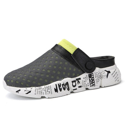 Men's Summer Beach Shoes Half Slippers Flip - flops Hole Shoes - Funky Slippers