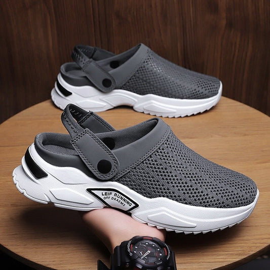Men's Summer Beach Shoes Half Slippers Flip - flops Hole Shoes - Funky Slippers