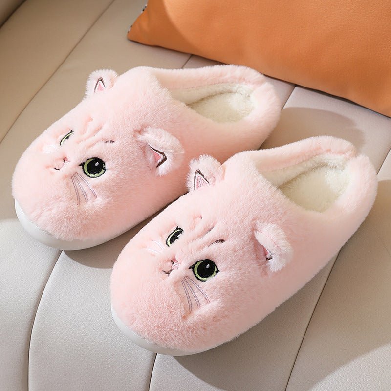 Plush Cat Slippers For Men And Women - Funky Slippers