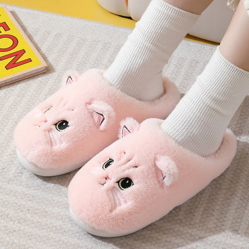 Plush Cat Slippers For Men And Women - Funky Slippers