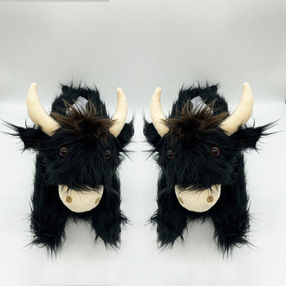 Scottish Yak Slippers Unisex – Warm Sheepskin & Fur Plush - Funky Slippers